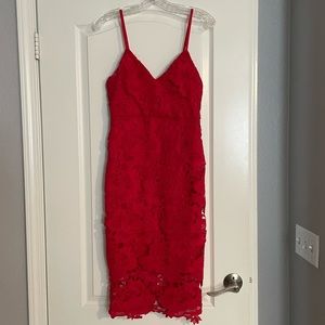 Red lace dress